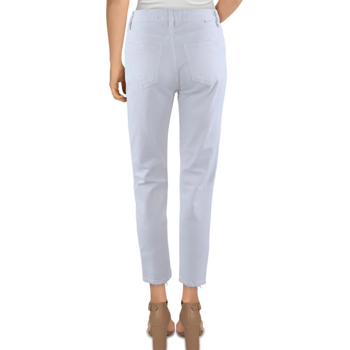 Distressed Denim Ankle Jeans