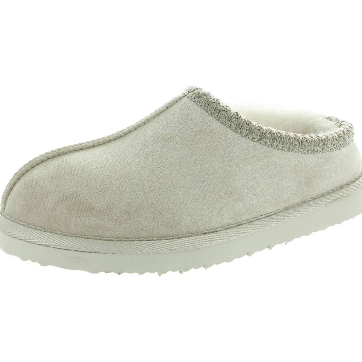 SPARKS Faux Fur Lined Faux Suede Scuff Slippers