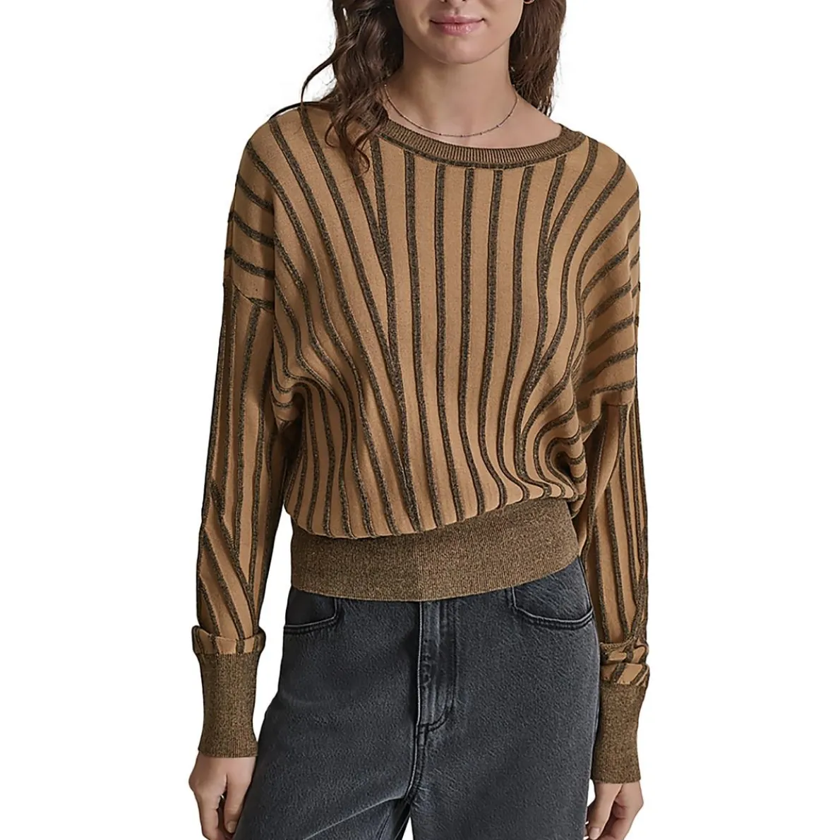 Drop Sleeve Crewneck Pullover Sweater