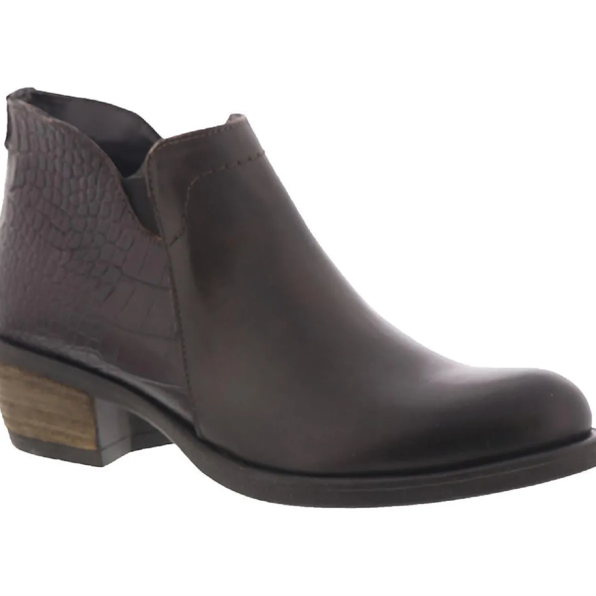 Global Leather Embossed Ankle Boots