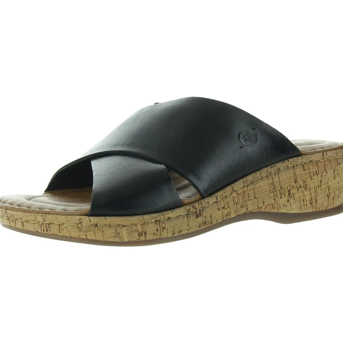 Criss-Cross Leather Wedge Sandals