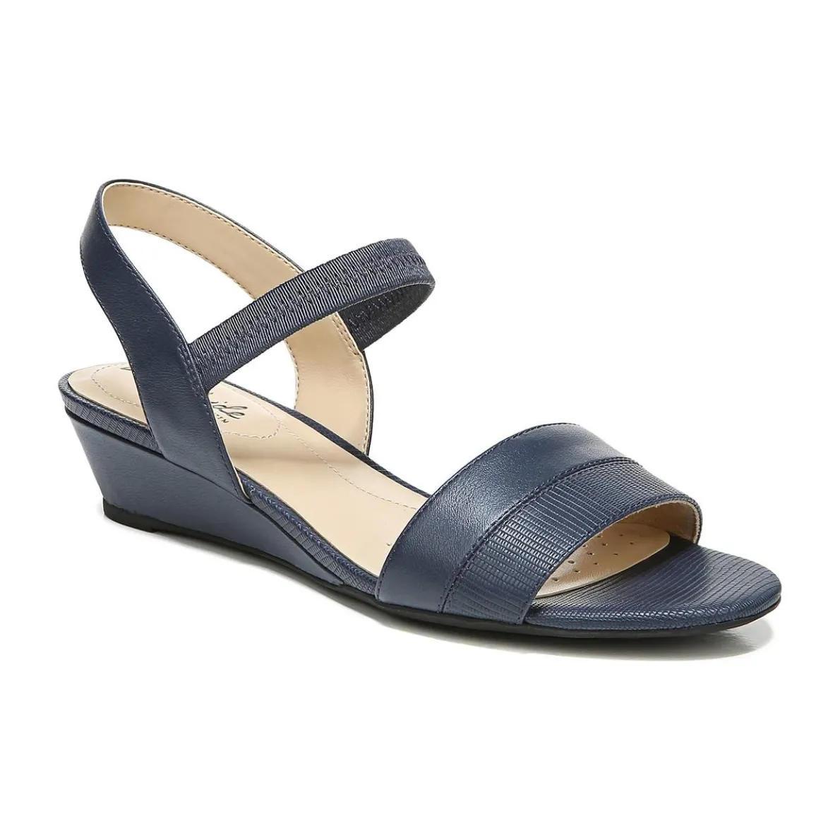 Yuma Faux Leather Lizard Print Wedge Sandals