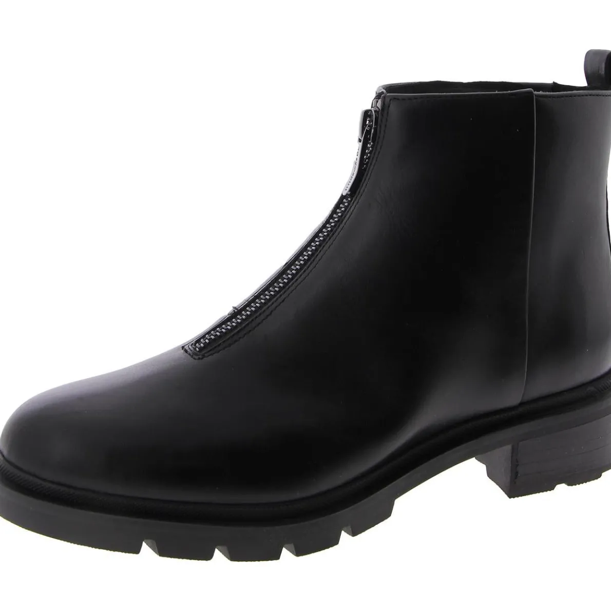 Vasso Zipper Leather Mid-Calf Boots