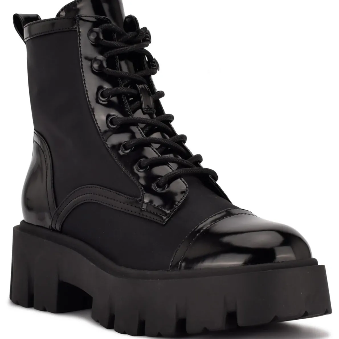 Obri 2 Mixed Media Ankle Combat & Lace-up Boots