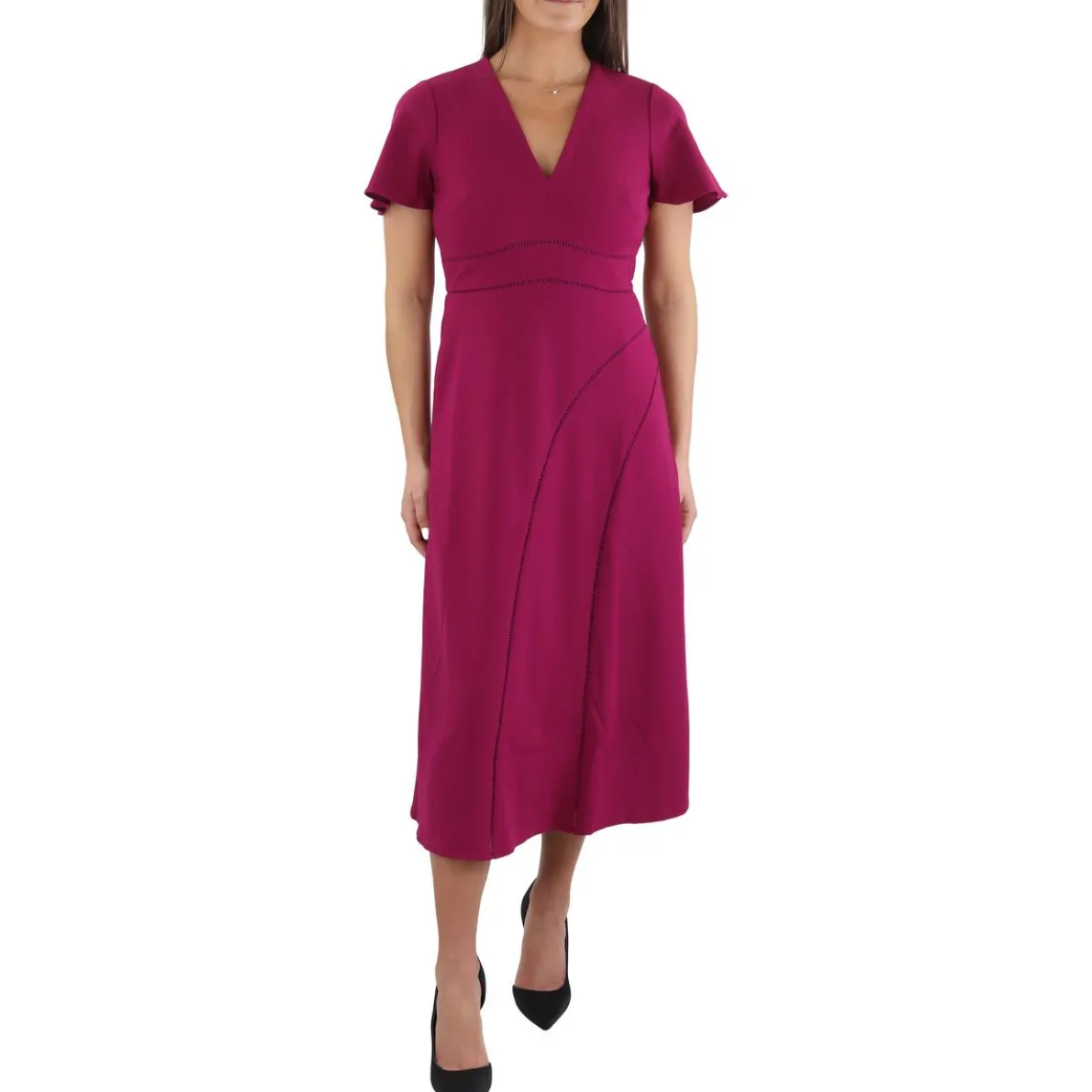 Open Stitch Midi Dress