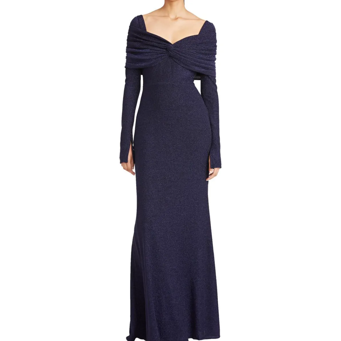 Edna Lined Metallic Evening Dress