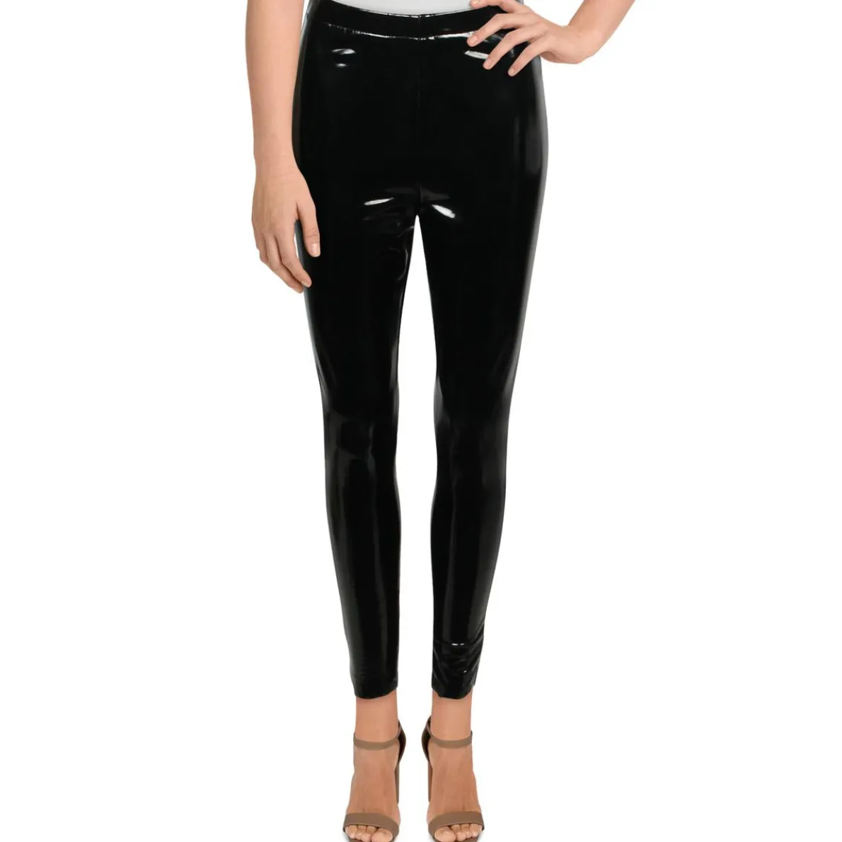 Faux Leather Solid Leggings