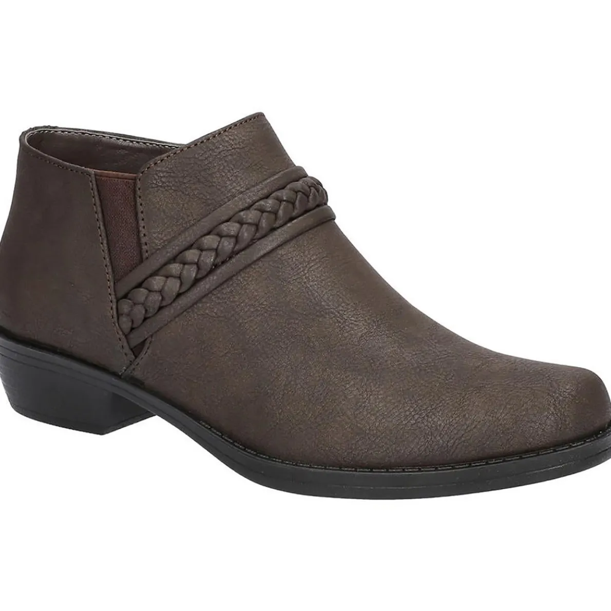 Jalia Faux Leather Braided Ankle Boots