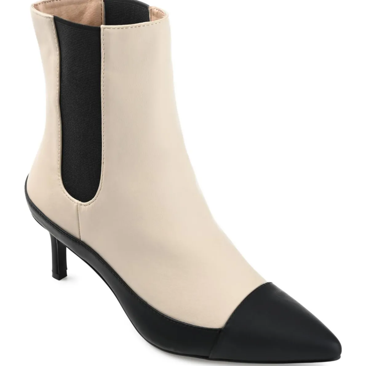 Eleece Faux Leather Pointed Toe Chelsea Boots