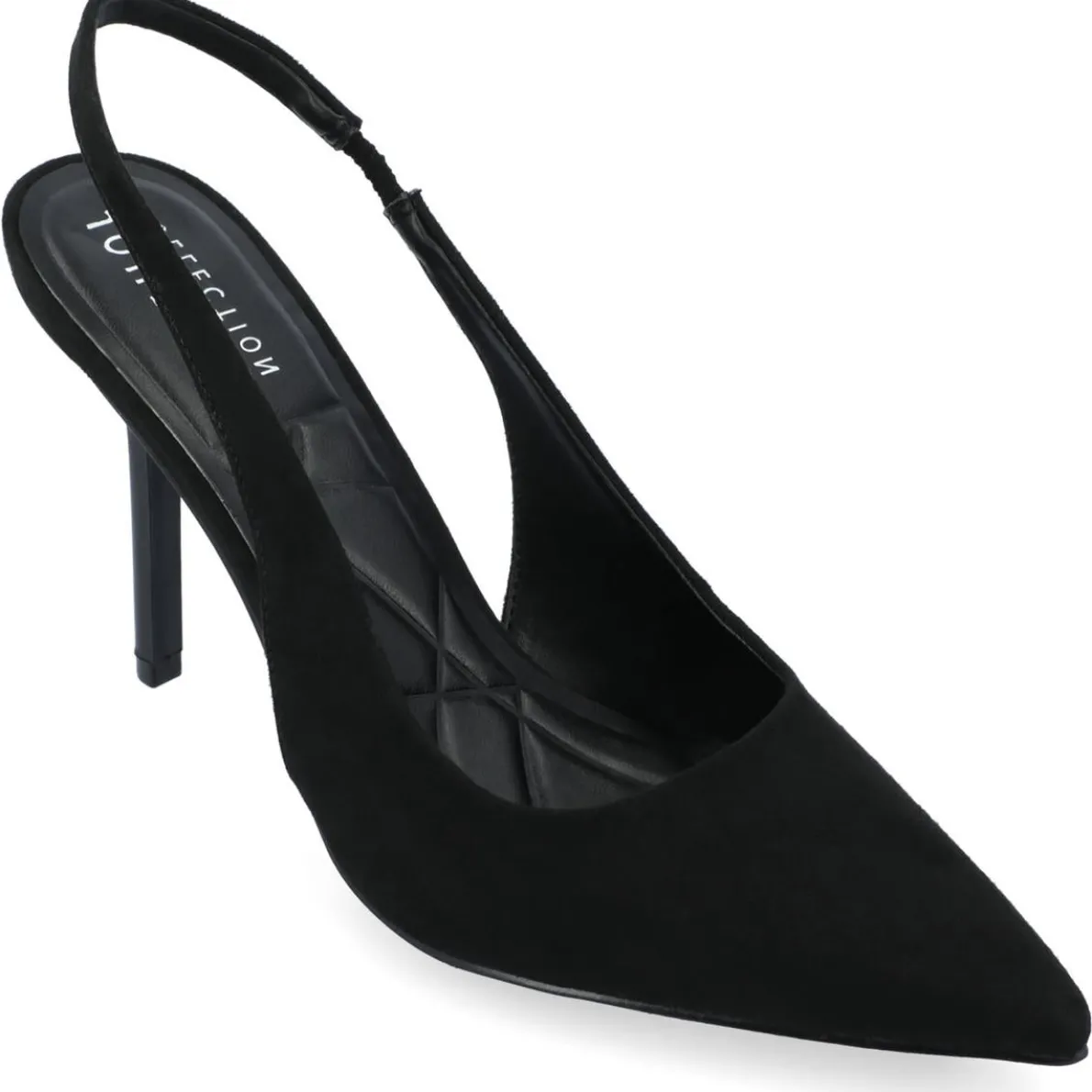 Elenney Faux Suede Pointed Toe Slingback Heels