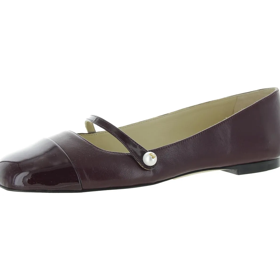 Elisa Patent Trim Leather Mary Janes