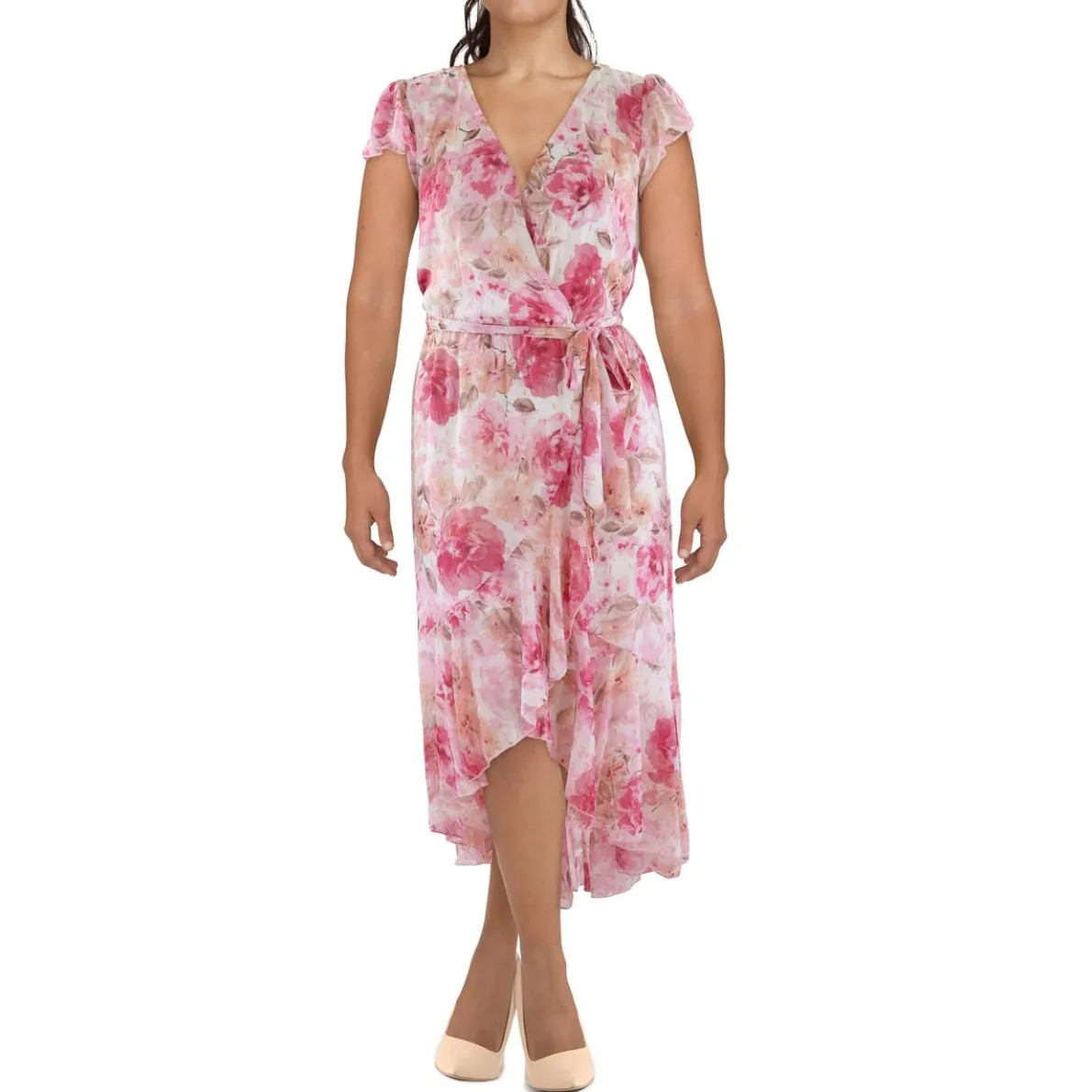 Plus Faux-Wrap Wrap Dress