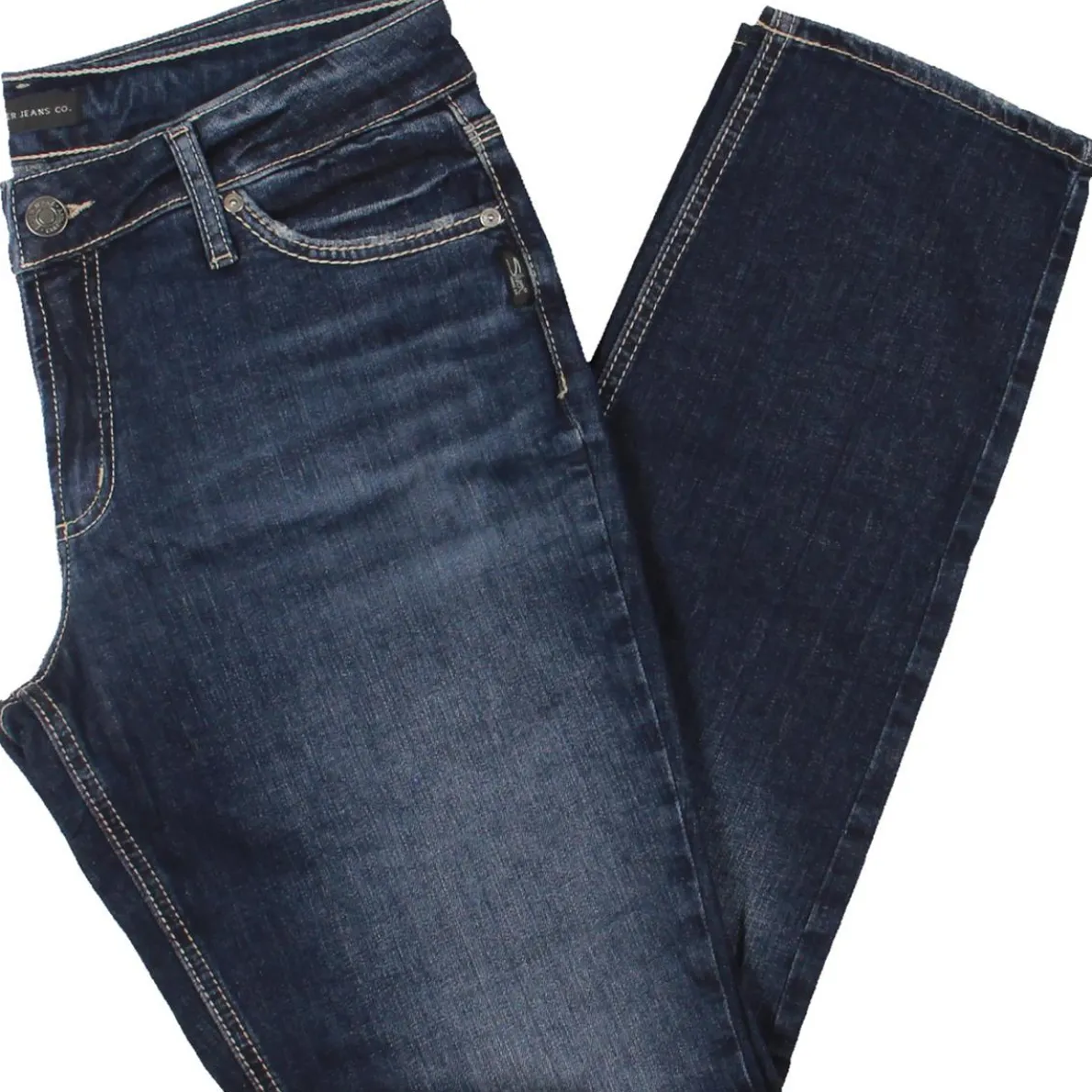 Elyse Curvy Fit Mid Rise Dark Wash Straight Leg Pants