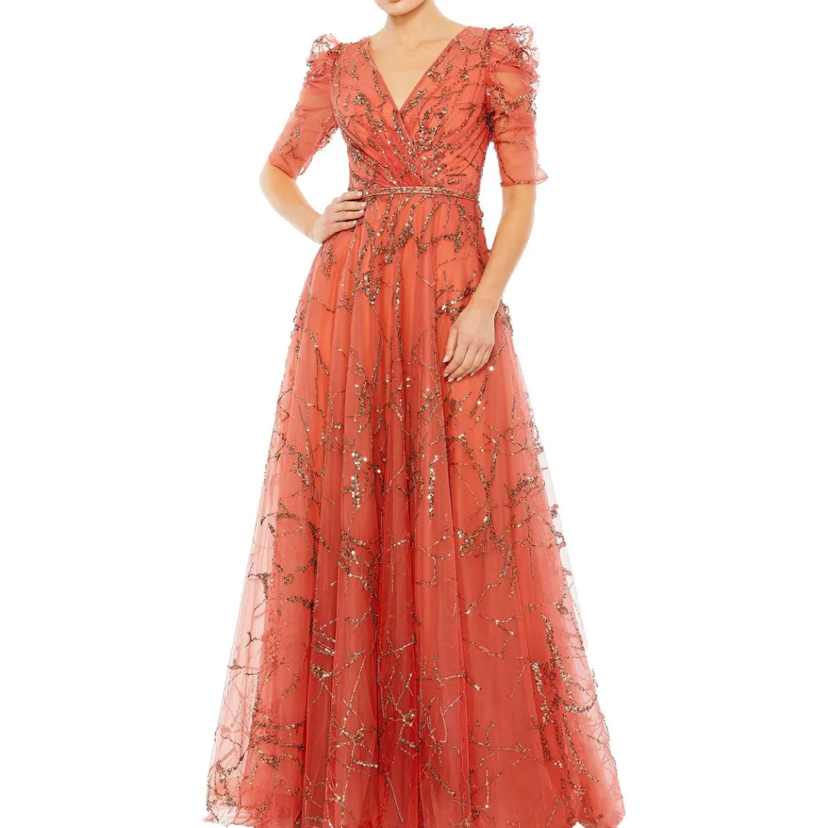 Embellished Formal Evening Dress