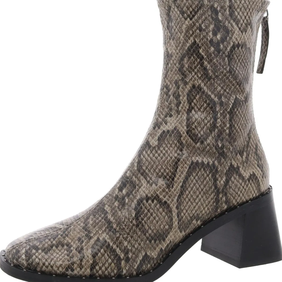 Embossed Faux leather Ankle Boots
