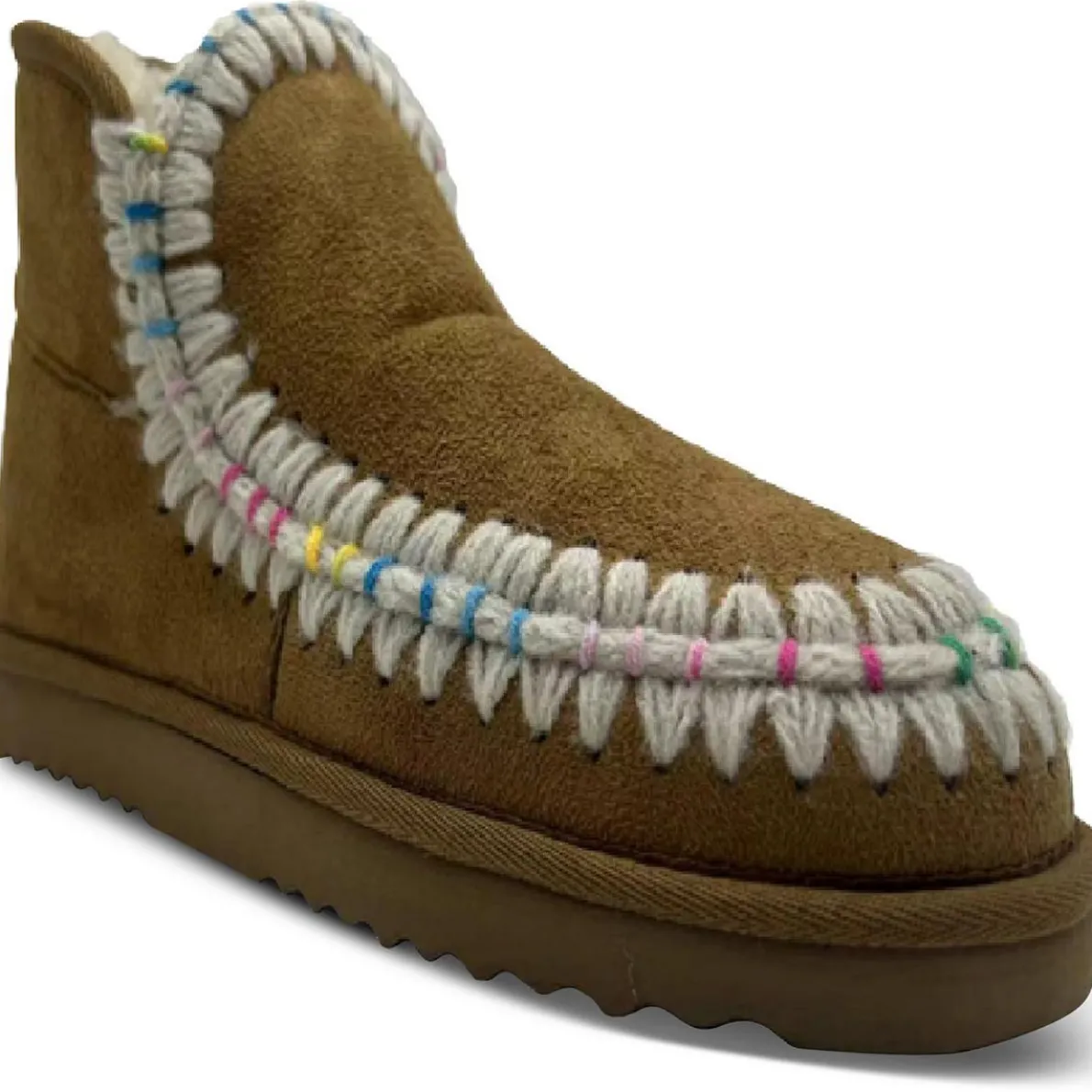 Embroidered Faux Suede Booties