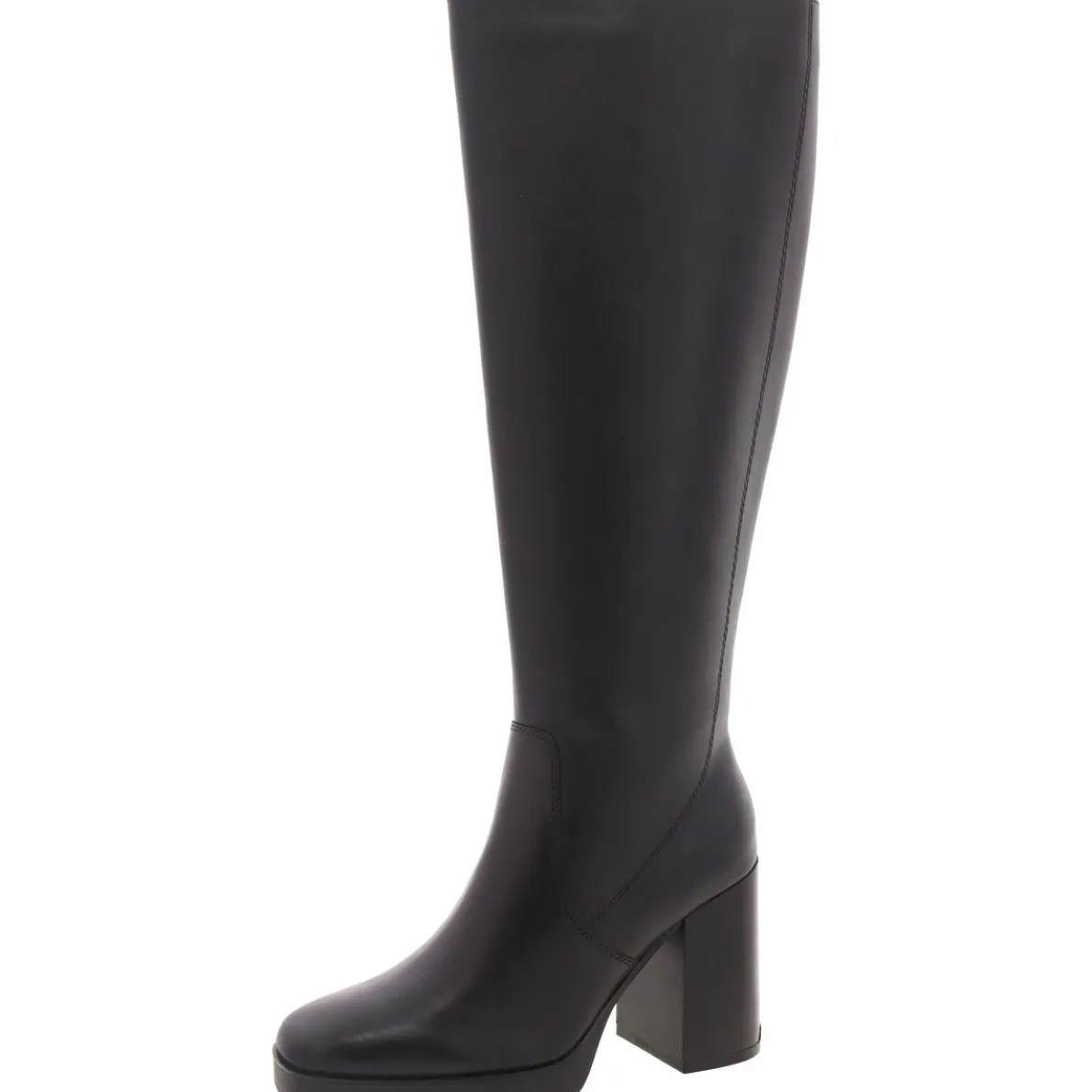 EQUINE Block Heel Leather Knee-High Boots