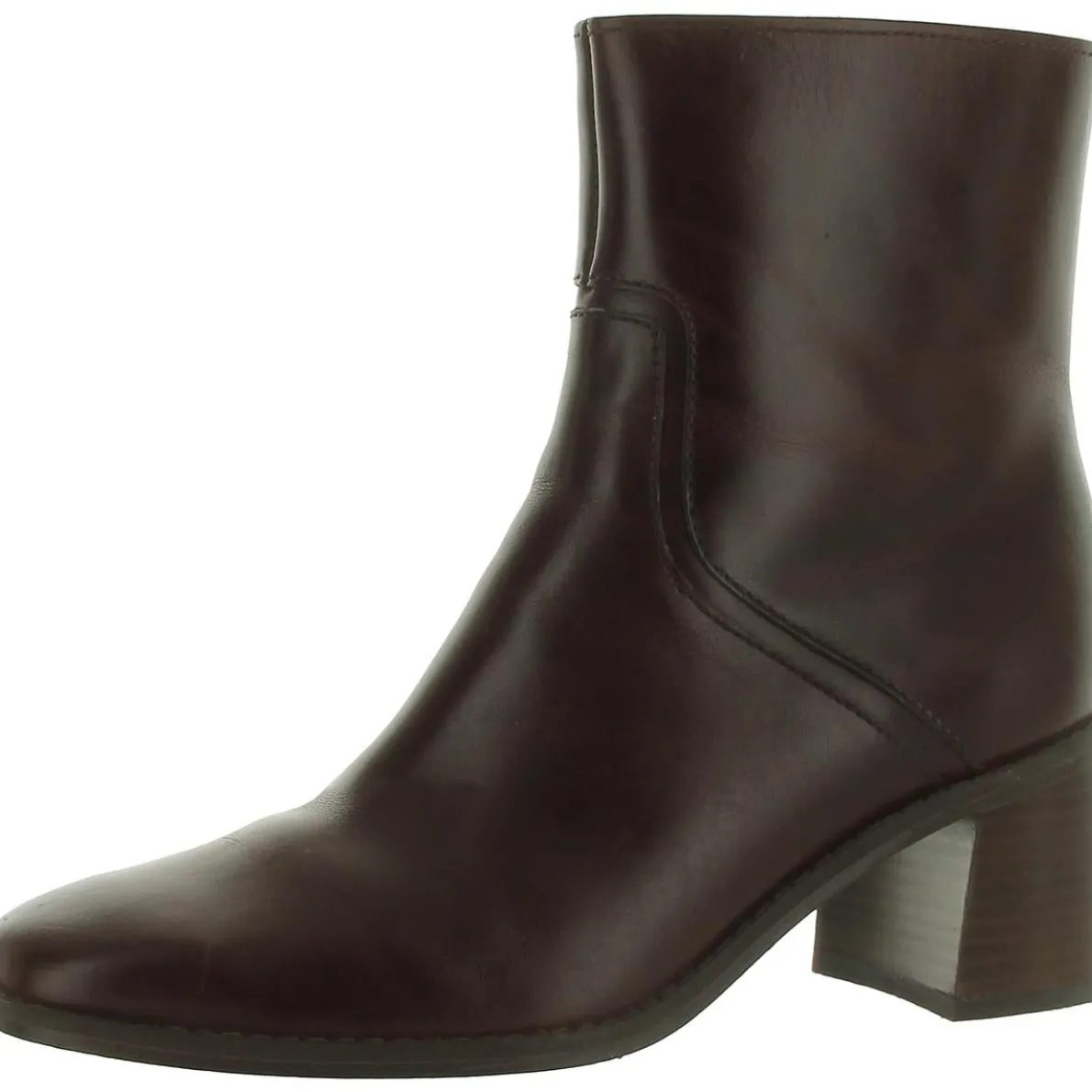 Erica Leather Stacked Heel Ankle Boots