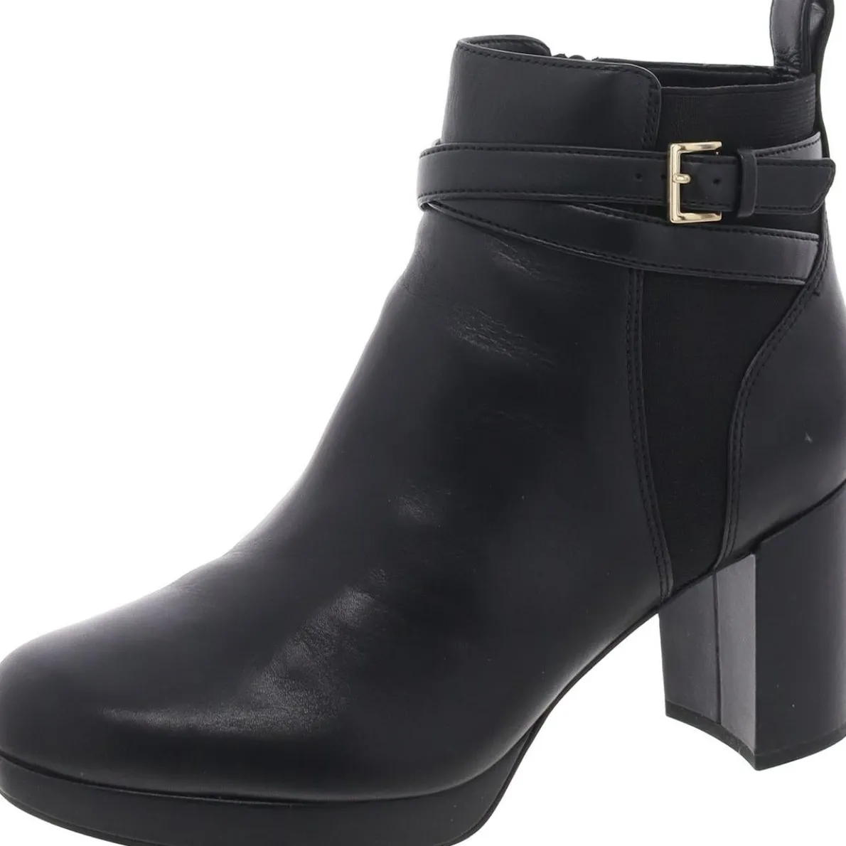 Nella Leather Block Heel Ankle Boots