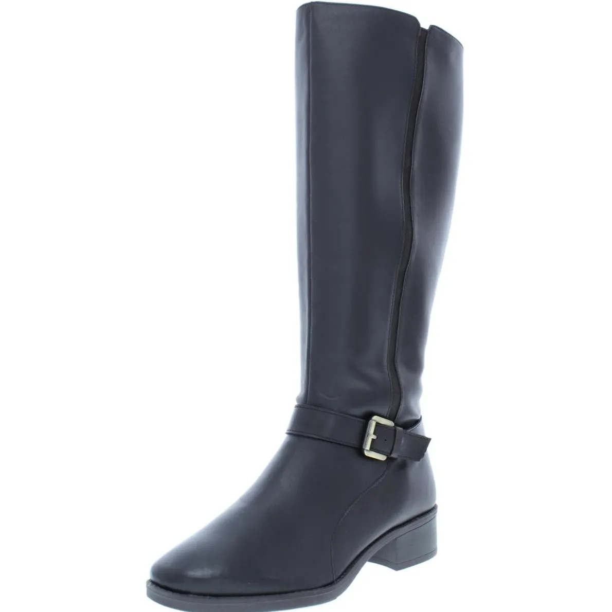 Esnadette Wide Calf Leather Knee-High Boots