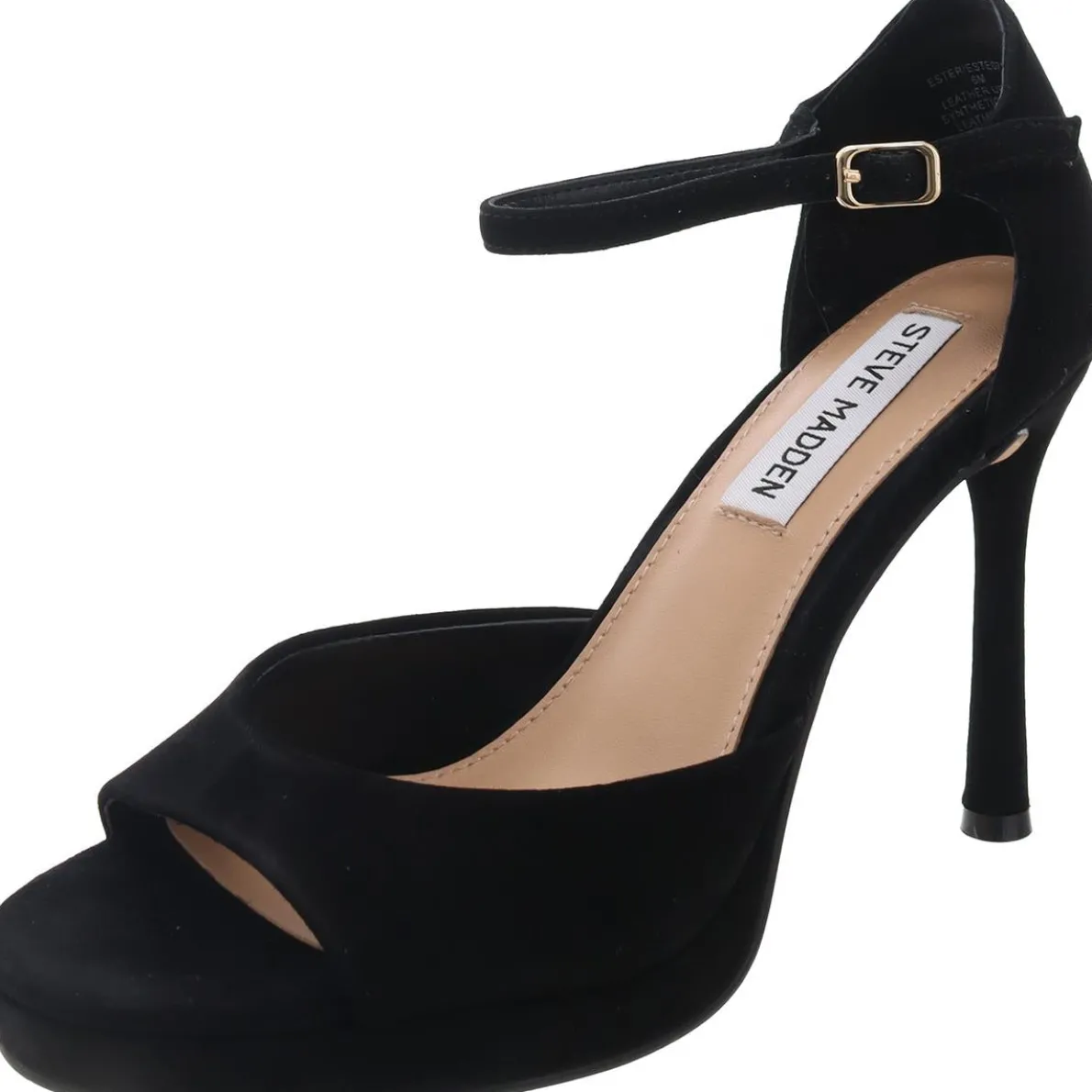 Ester Buckle Faux Suede Ankle Strap