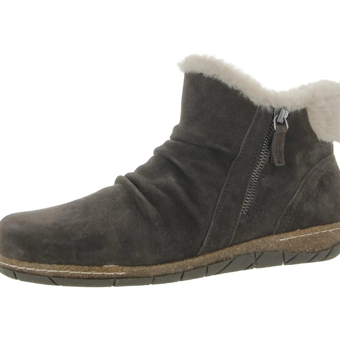 ETERIC Suede Faux Fur Lined Booties