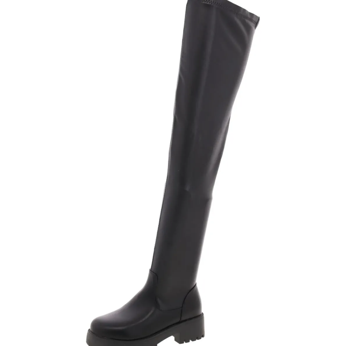 Eureva Faux Leather Pull On Over-The-Knee Boots