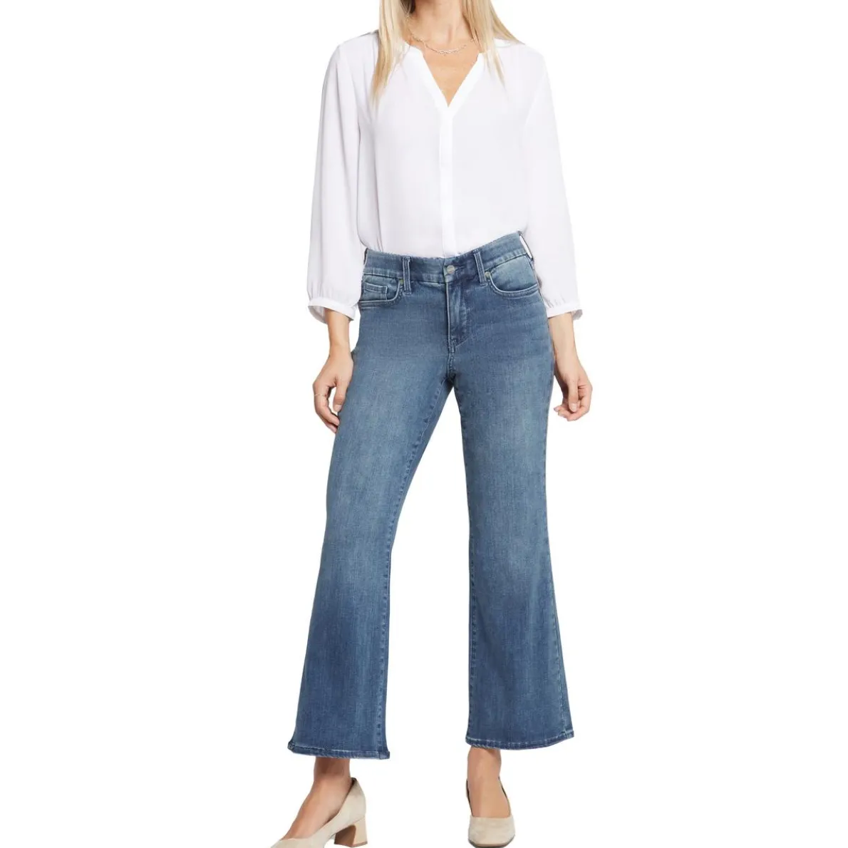 Denim Mid-Rise Flare Jeans
