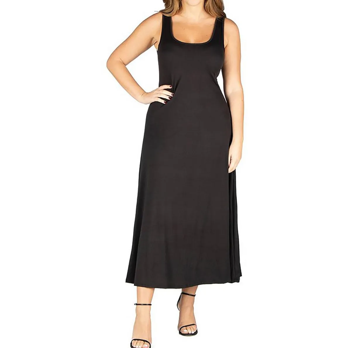 Sleeveless Scoop Neck Midi Dress