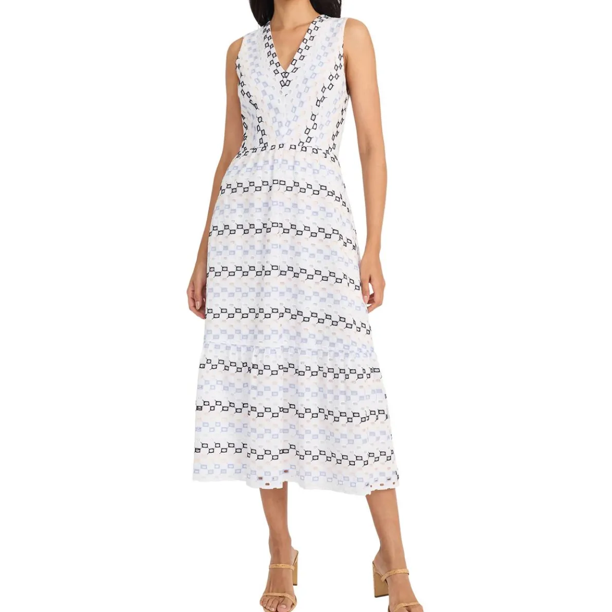 Eyelet Cotton Midi Dress