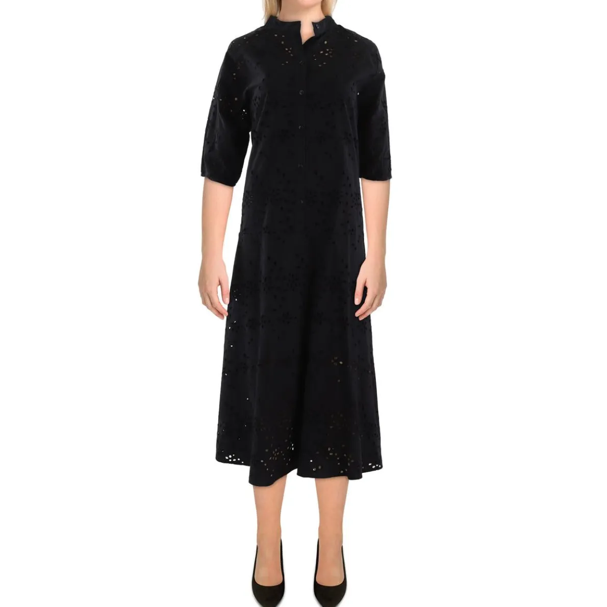 Eyelet Cotton Shirtdress