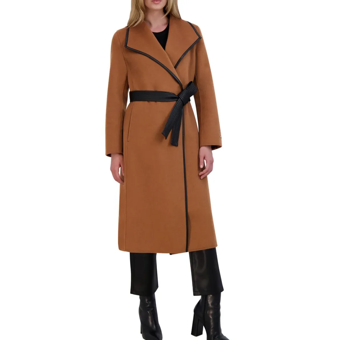 Wool Blend Maxi Wrap Coat