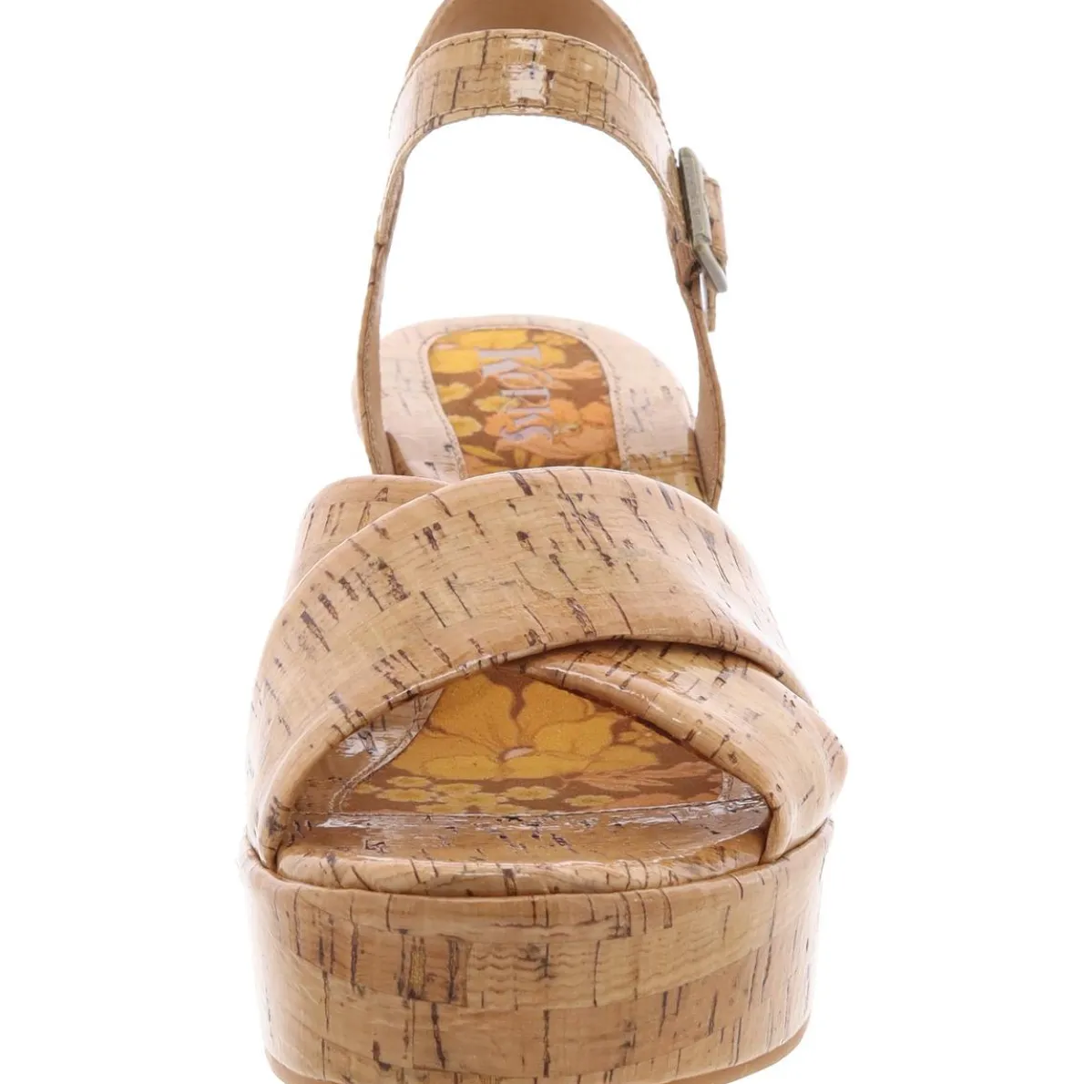 Buckle Cork Platform Heels