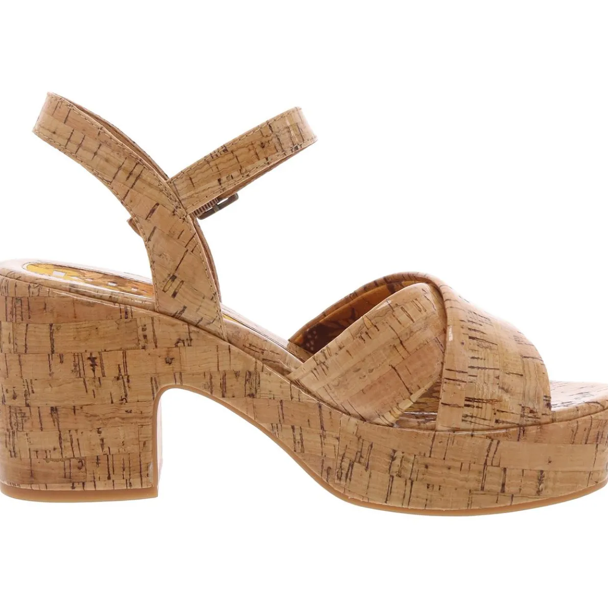 Buckle Cork Platform Heels