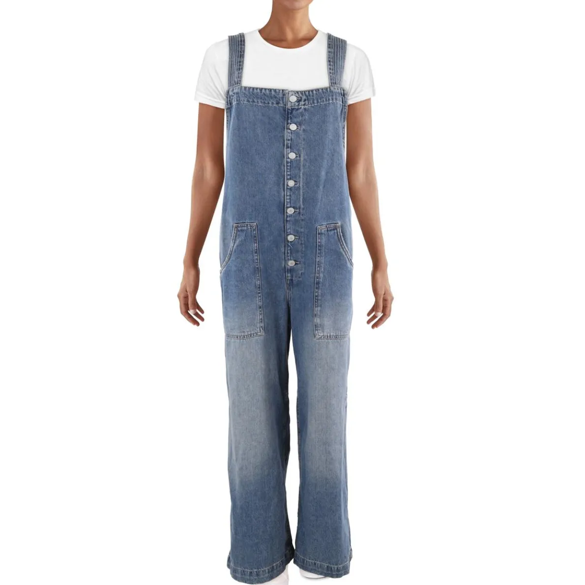 Faded Denim Overall Jeans