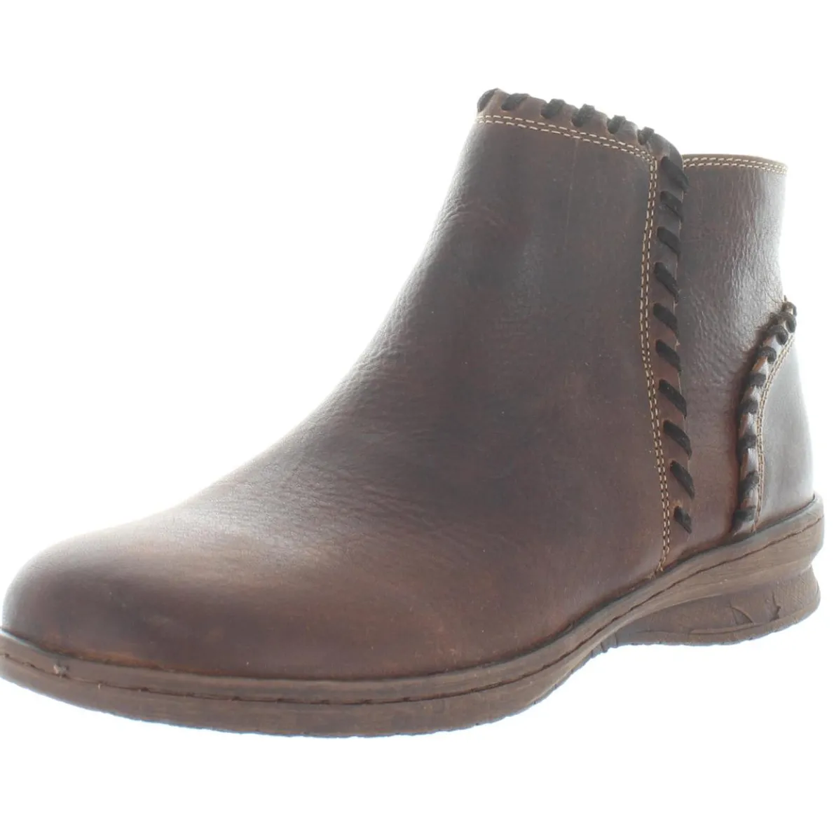 Fallston Leather Whipstitch Ankle Boots