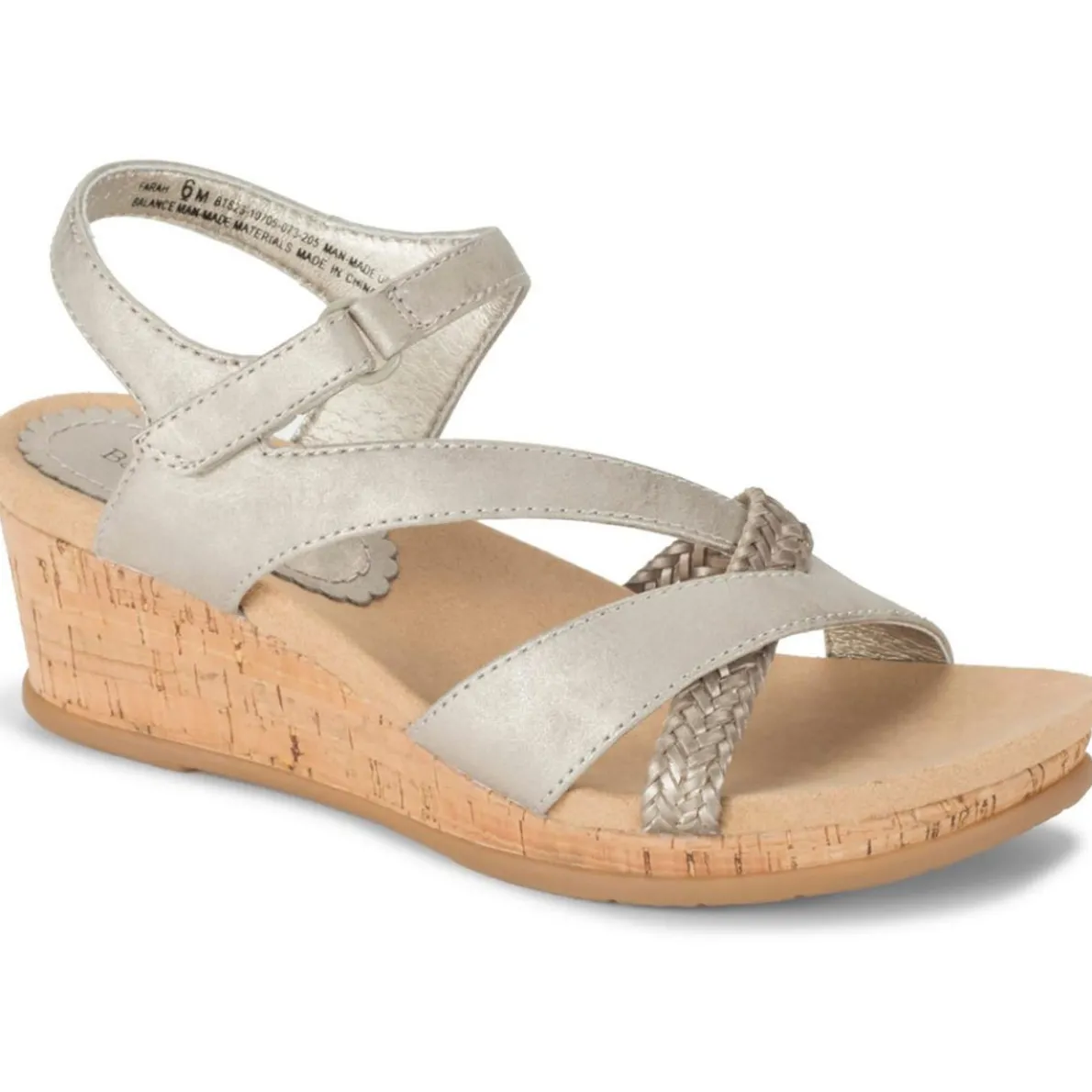 Farah Faux Leather Braided Wedge Sandals