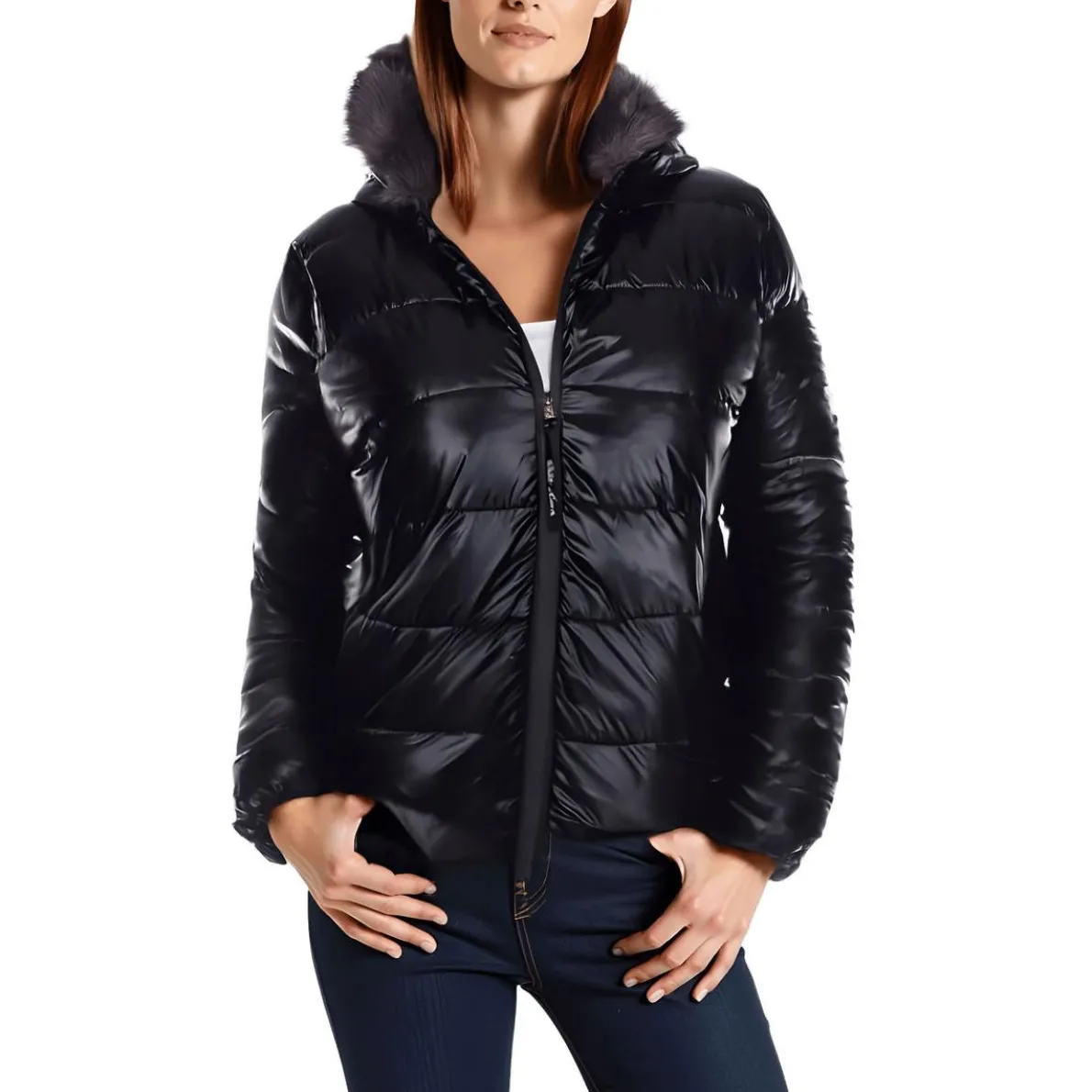 Faux Fur Cold Weather Puffer Jacket