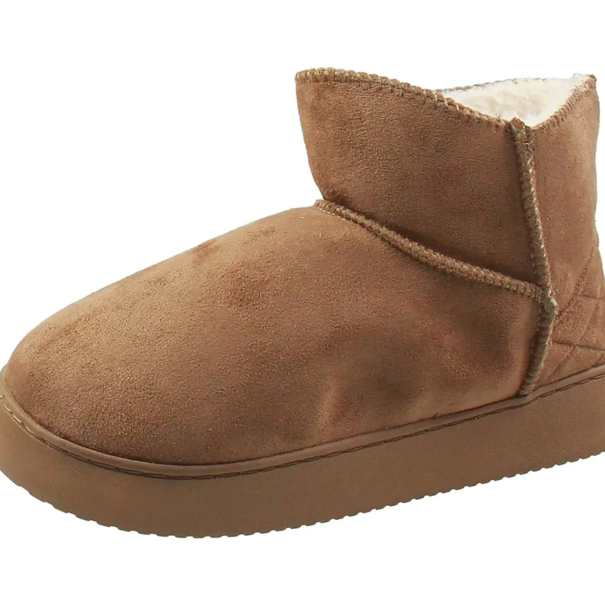 Faux Fur Lined Faux Suede Ankle Boots