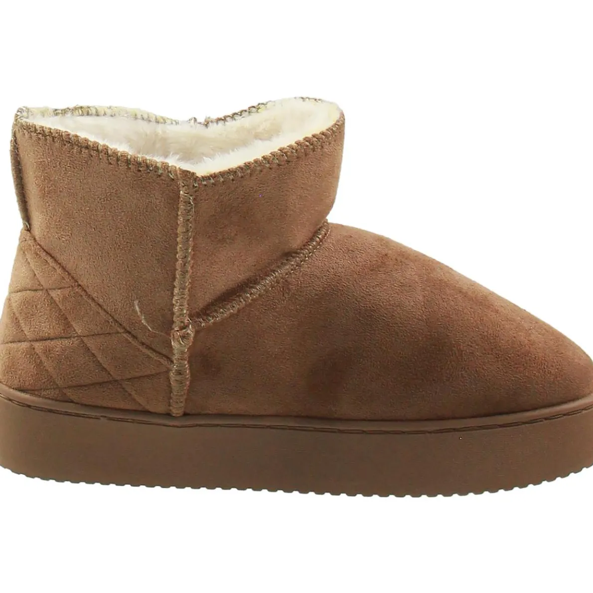 Faux Fur Lined Faux Suede Ankle Boots