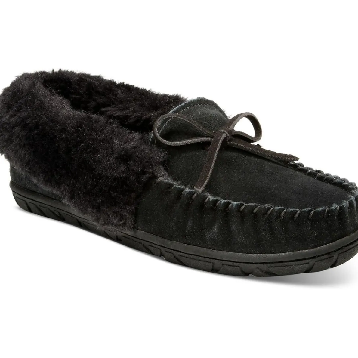 Faux Fur Lined Suede Moccasins