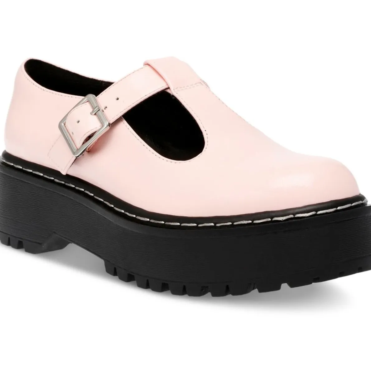 Faux Leather Buckle Mary Janes