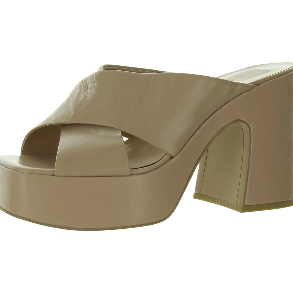 Faux Leather Criss-Cross Slide