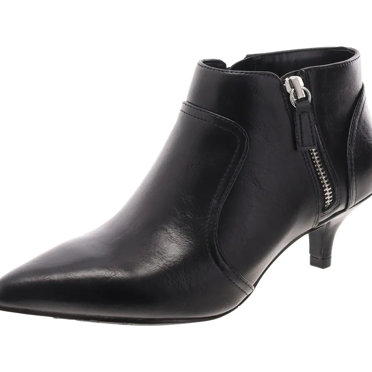 Faux Leather Double Zipper Shooties