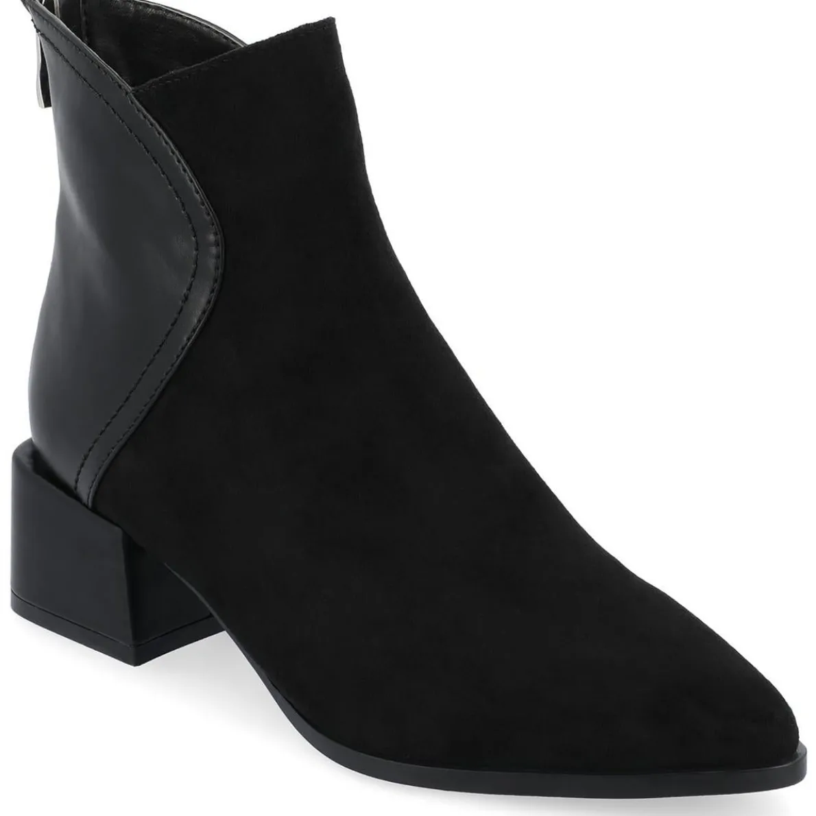 Faux Leather Pointed Toe Booties