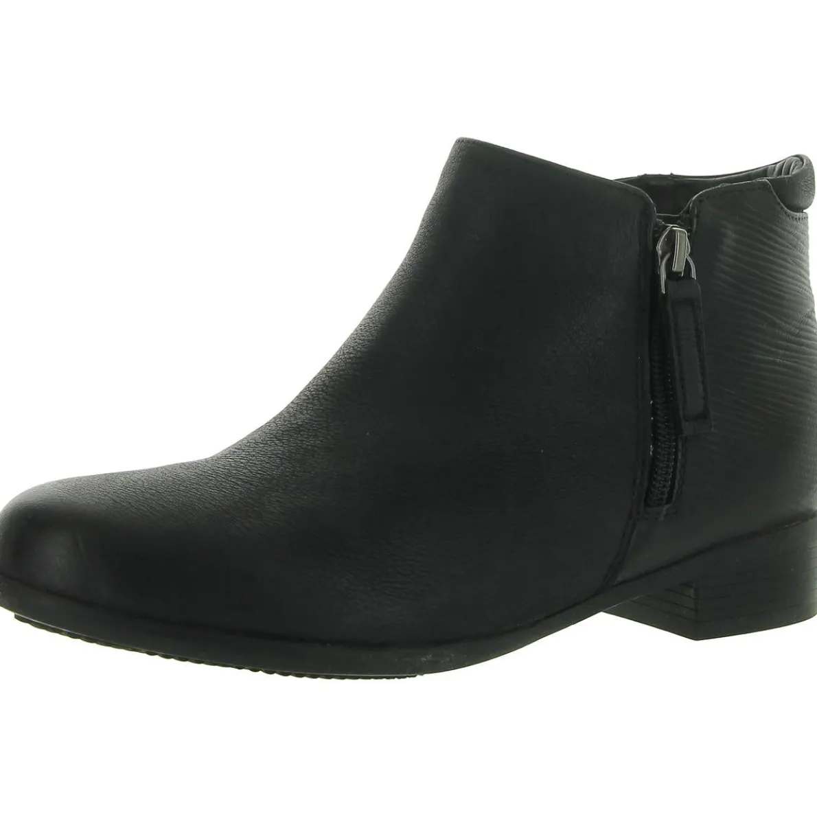 Faux Leather Round toe Ankle Boots