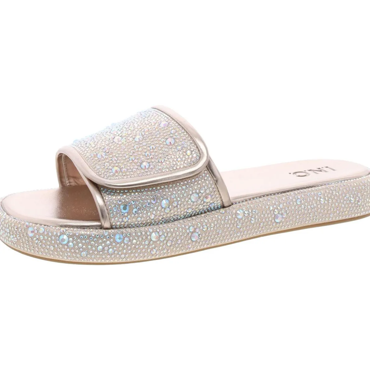 Faux Leather Slip On Slide Sandals