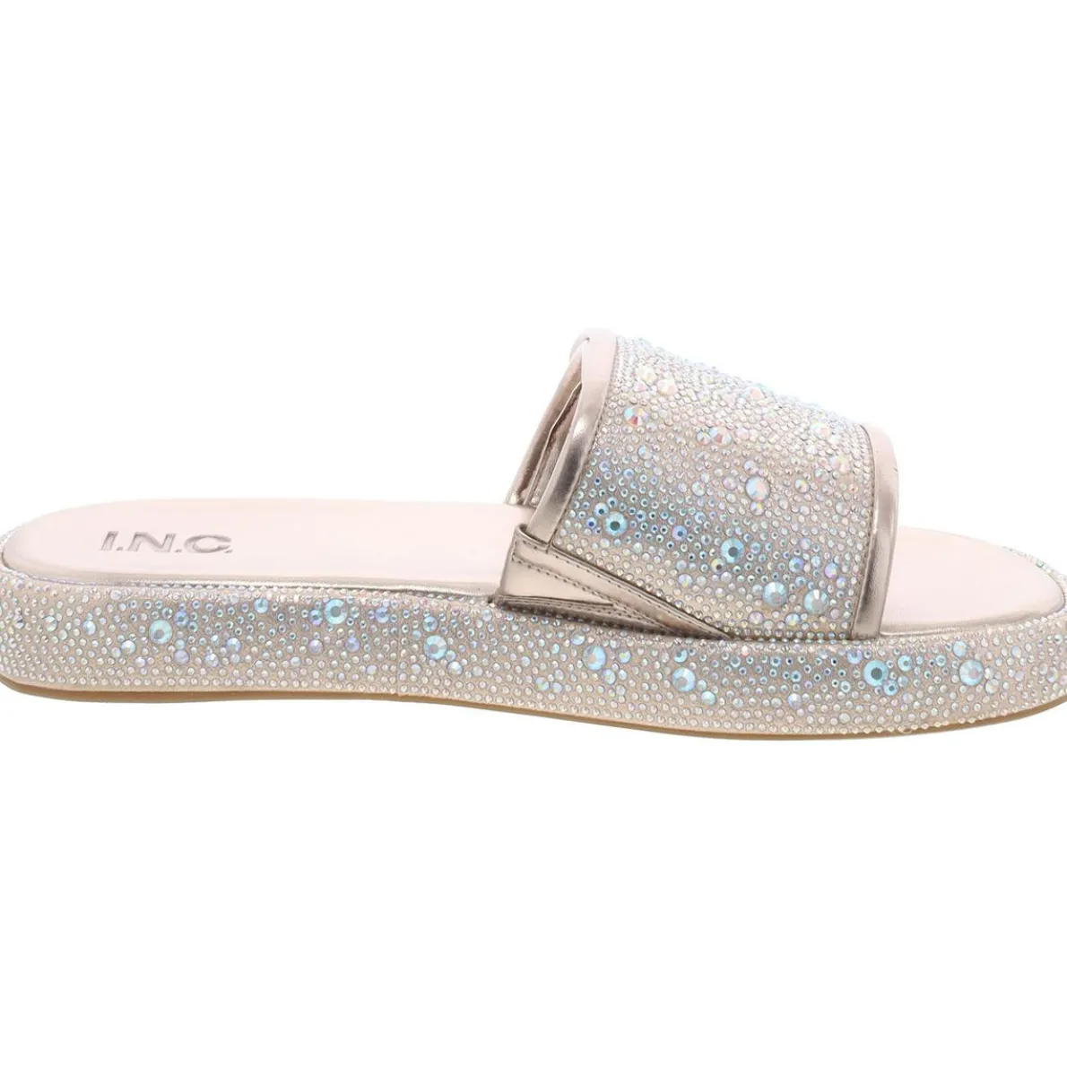 Faux Leather Slip On Slide Sandals