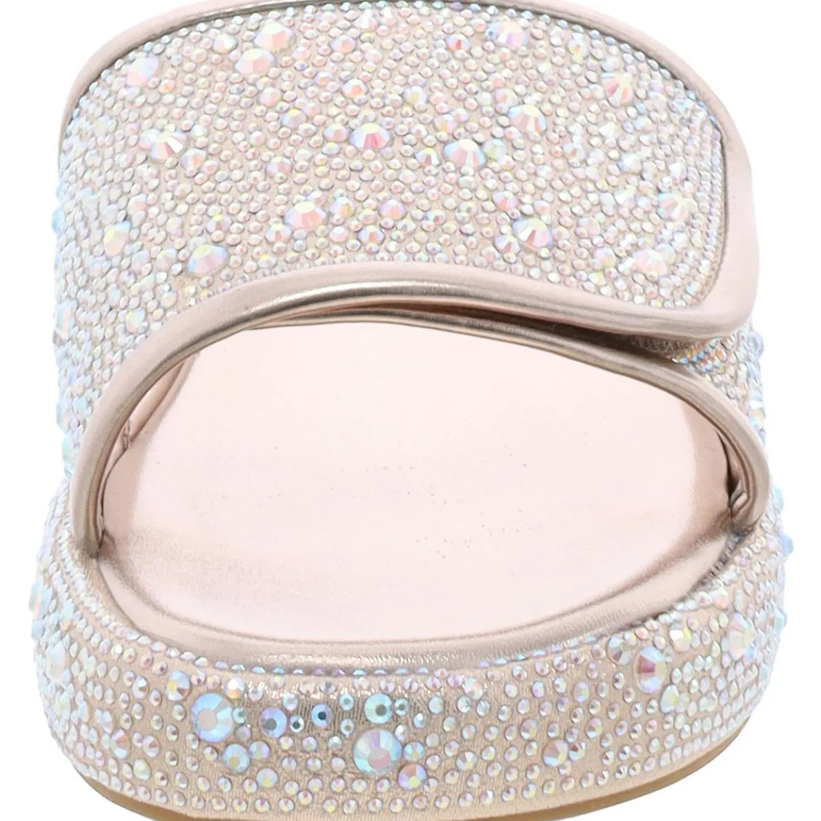 Faux Leather Slip On Slide Sandals