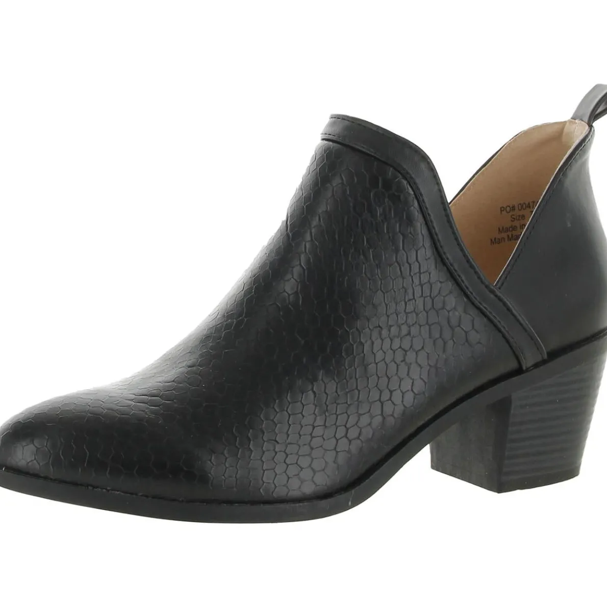Faux Leather Slip-On Ankle Boots